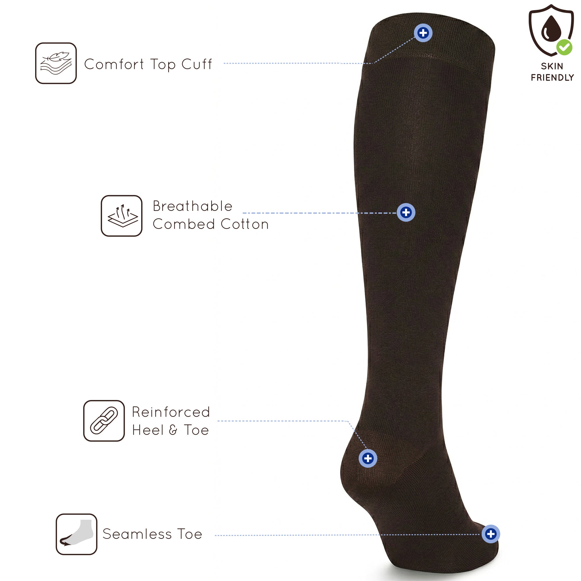 Unisex wearing black Mysocks knee-high combed cotton socks