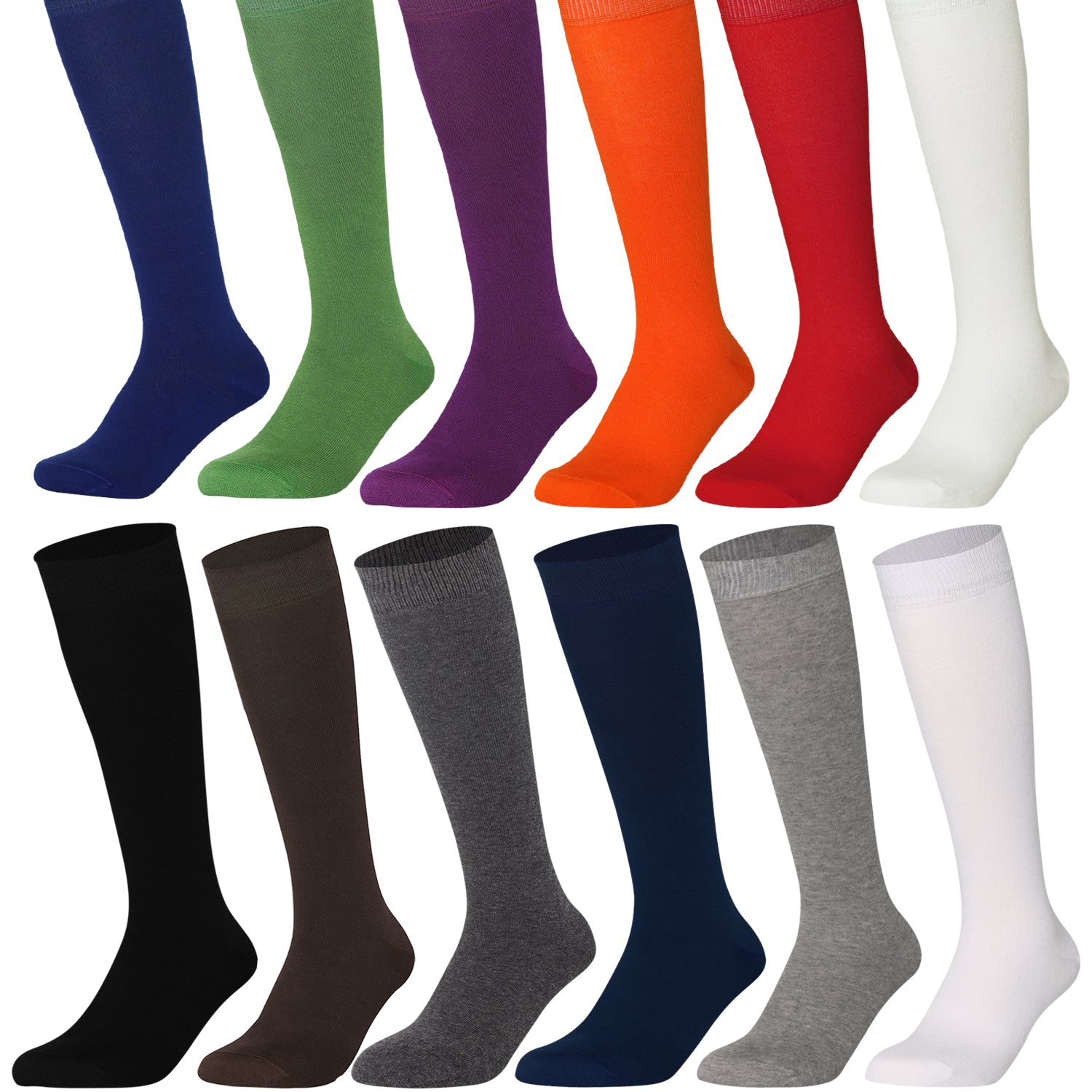 Mysocks Plain Knee High Socks | Combed Cotton & Seamless Toe