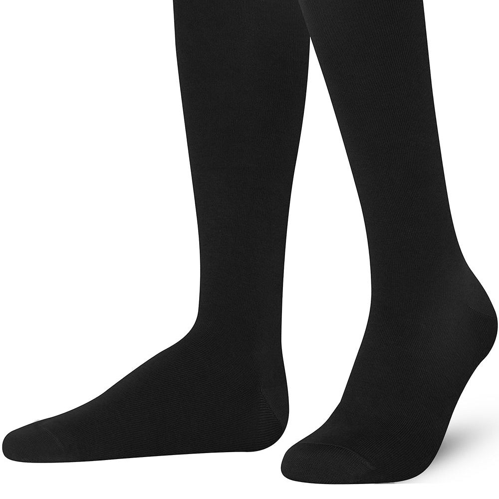Unisex wearing black Mysocks knee-high combed cotton socks