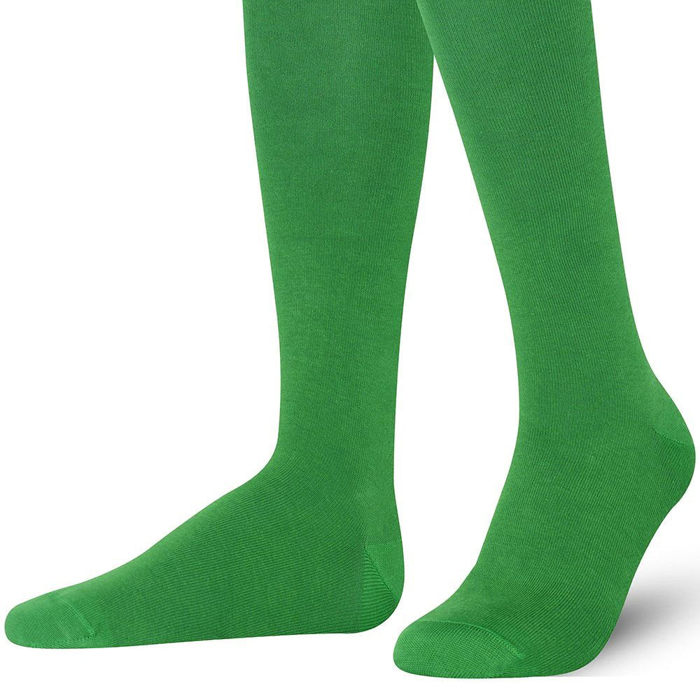 Unisex wearing green Mysocks knee-high combed cotton socks