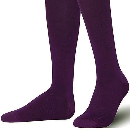 Purple Mysocks plain ribbed knee high socks made of extra fine combed cotton.