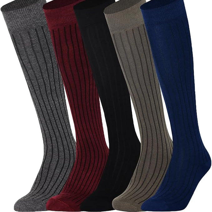 Mysocks Ribbed Knee High Socks | Combed Cotton & Seamless Toe