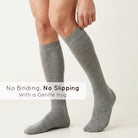Unisex wearing ash Mysocks knee-high combed cotton socks