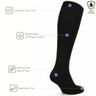 Unisex wearing black Mysocks knee-high combed cotton socks