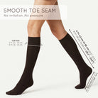 Unisex wearing black Mysocks knee-high combed cotton socks