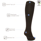 Unisex wearing black Mysocks knee-high combed cotton socks
