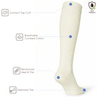Unisex wearing cream Mysocks knee-high combed cotton socks