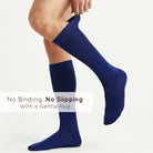 Unisex wearing ındigo Mysocks knee-high combed cotton socks