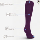 Purple Mysocks plain ribbed knee high socks made of extra fine combed cotton.