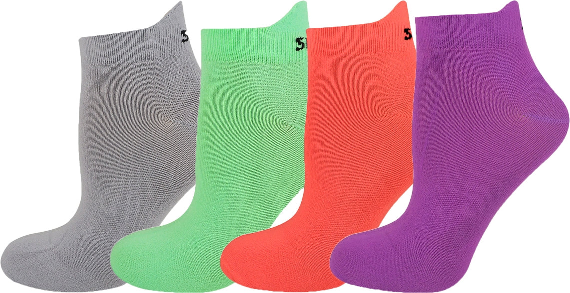 Mysocks 4 Pairs Multi Colour Trainer Socks | Combed Cotton & Seamless Toe