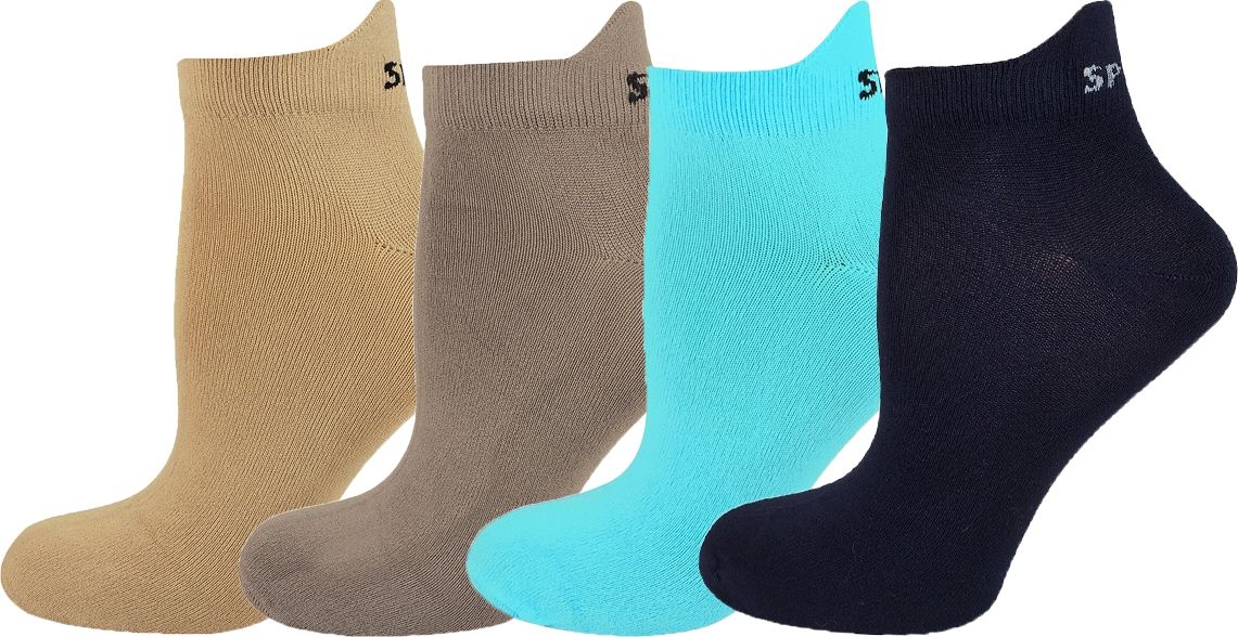 Mysocks 4 Pairs Multi Colour Trainer Socks | Combed Cotton & Seamless Toe