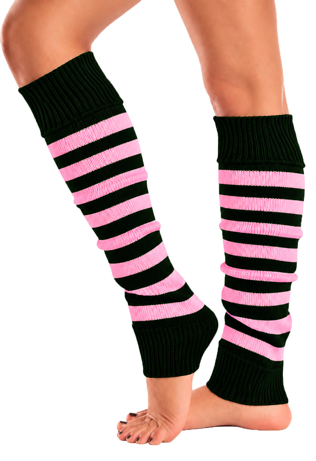 Mysocks Leg Warmer Stripes | Pink Black