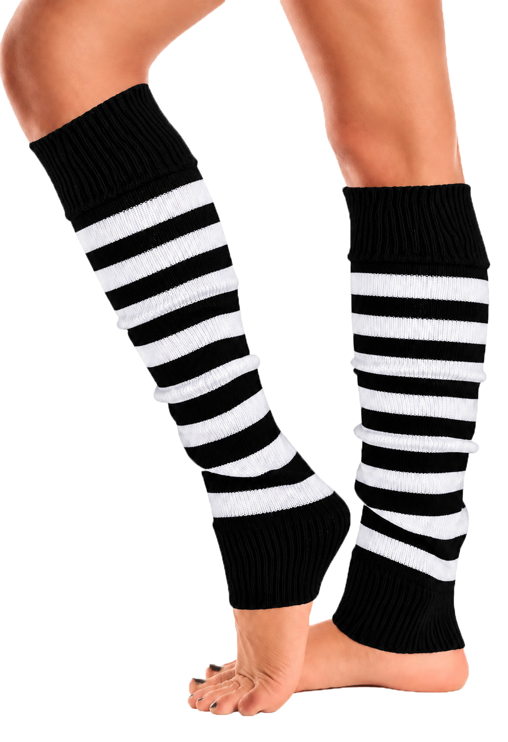 Mysocks Leg Warmer Stripes | White Black