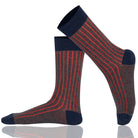 Men and Women ribbed combed cotton crew socks seamless toe navy red anthracite