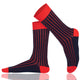 Men and Women ribbed combed cotton crew socks seamless toe navy red