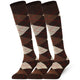 Mysocks 3 Pairs Argyle Knee High Socks | Combed Cotton & Seamless Toe