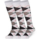Mysocks 3 Pairs Argyle Knee High Socks | Combed Cotton & Seamless Toe