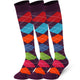 Mysocks 3 Pairs Argyle Knee High Socks | Combed Cotton & Seamless Toe