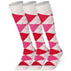 Mysocks 3 Pairs Argyle Knee High Socks | Combed Cotton & Seamless Toe