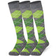 Mysocks 3 Pairs Argyle Knee High Socks | Combed Cotton & Seamless Toe