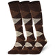 Mysocks 3 Pairs Argyle Knee High Socks | Combed Cotton & Seamless Toe