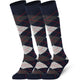 Mysocks 3 Pairs Argyle Knee High Socks | Combed Cotton & Seamless Toe