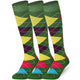 Mysocks 3 Pairs Argyle Knee High Socks | Combed Cotton & Seamless Toe