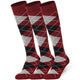 Mysocks 3 Pairs Argyle Knee High Socks | Combed Cotton & Seamless Toe