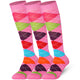 Mysocks 3 Pairs Argyle Knee High Socks | Combed Cotton & Seamless Toe