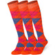 Mysocks 3 Pairs Argyle Knee High Socks | Combed Cotton & Seamless Toe