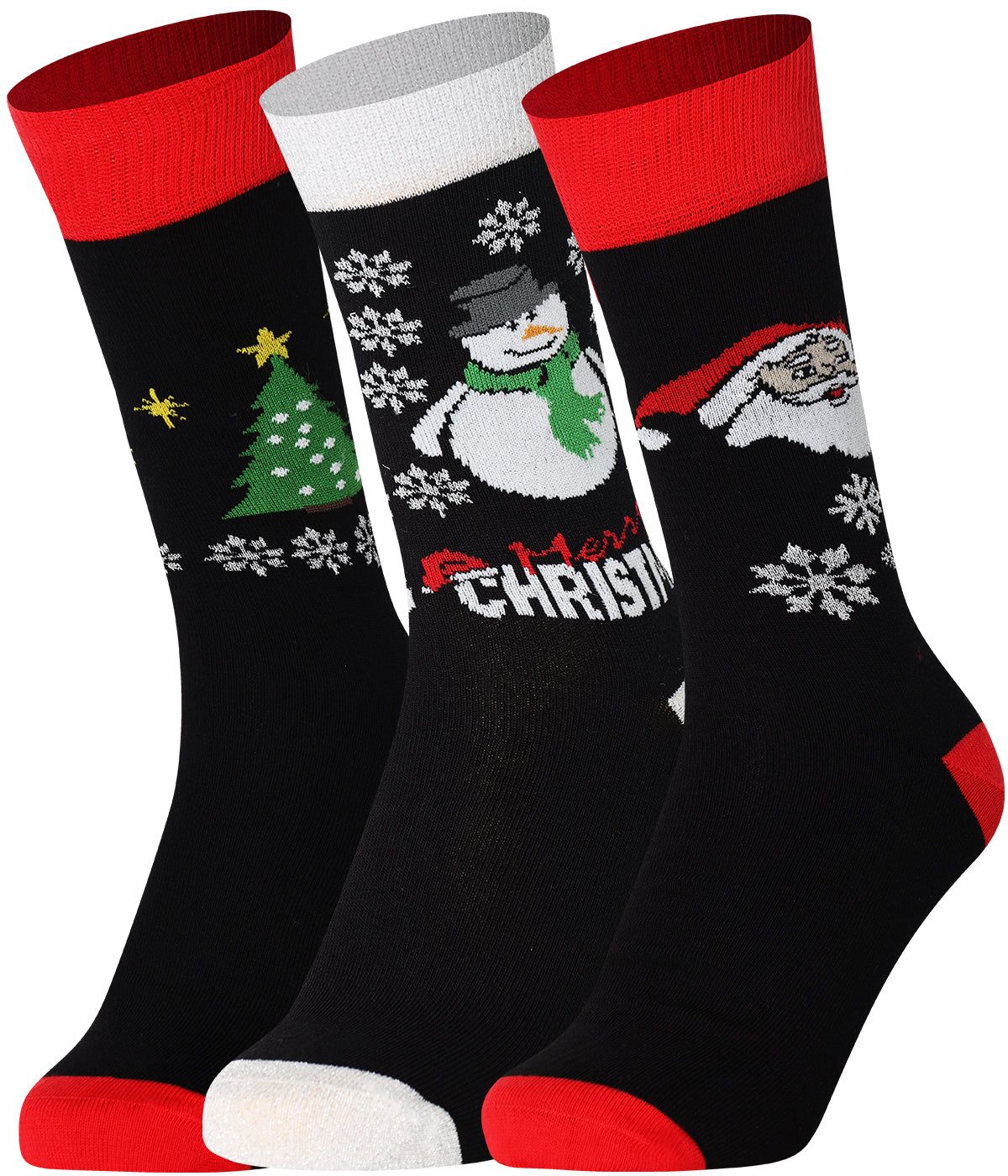 Mysocks 3 Pairs Christmas Design Socks | Combed Cotton & Seamless Toe