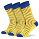 Mysocks 3 Pairs Ribbed Socks | Combed Cotton & Seamless Toe