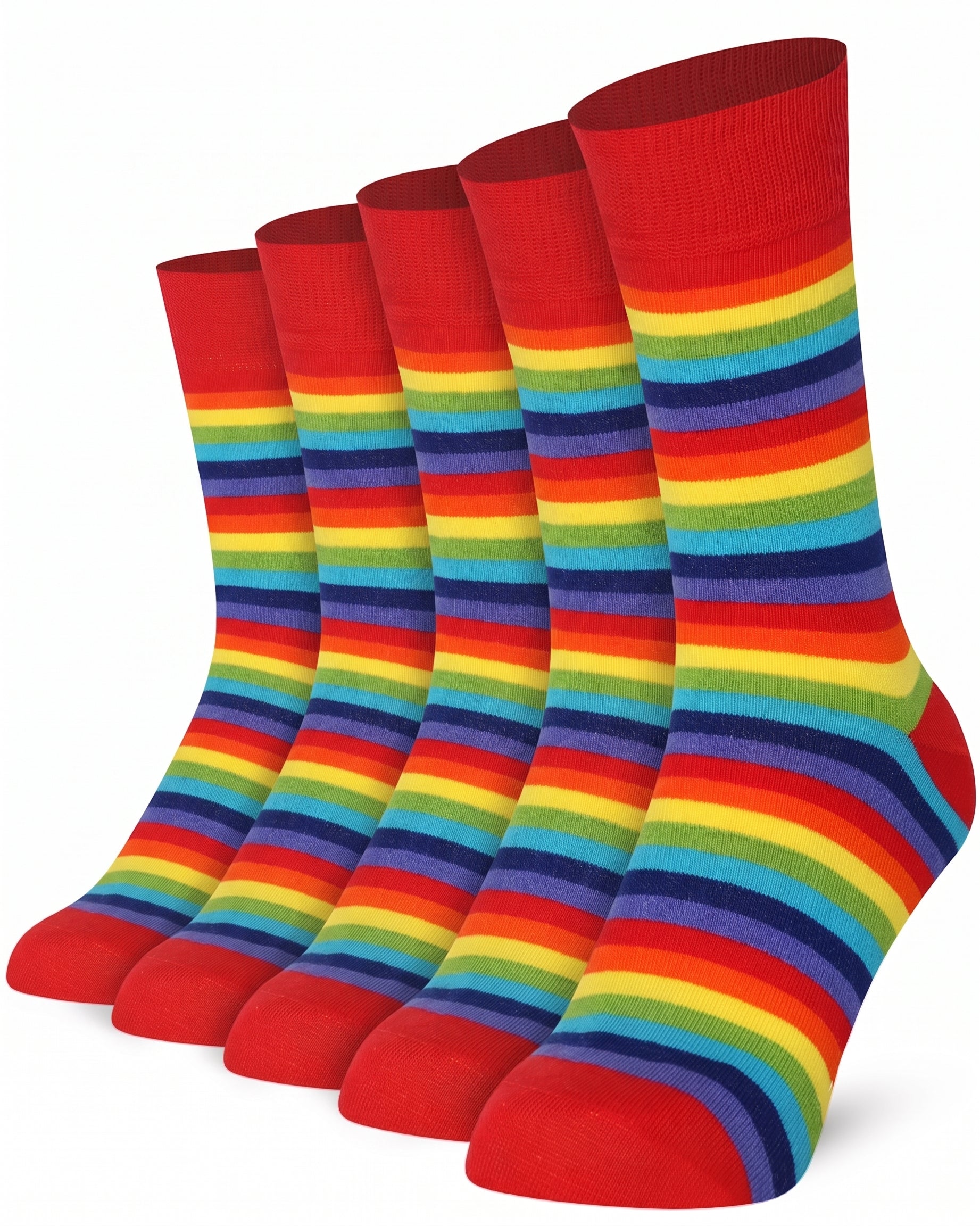 Mysocks 5 Pairs Rainbow Socks | Combed Cotton & Seamless Toe