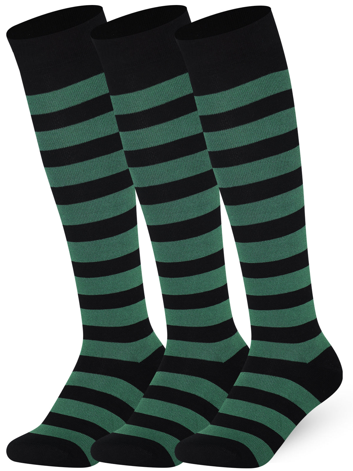 Mysocks Stripe 3 Pairs Knee High Socks | Combed Cotton & Seamless Toe