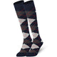 Mysocks 2 Pairs Argyle Knee High Socks | Combed Cotton & Seamless Toe