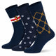 Mysocks 3 Pairs Anchor Design Socks | Combed Cotton & Seamless Toe