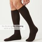 Unisex wearing black Mysocks knee-high combed cotton socks