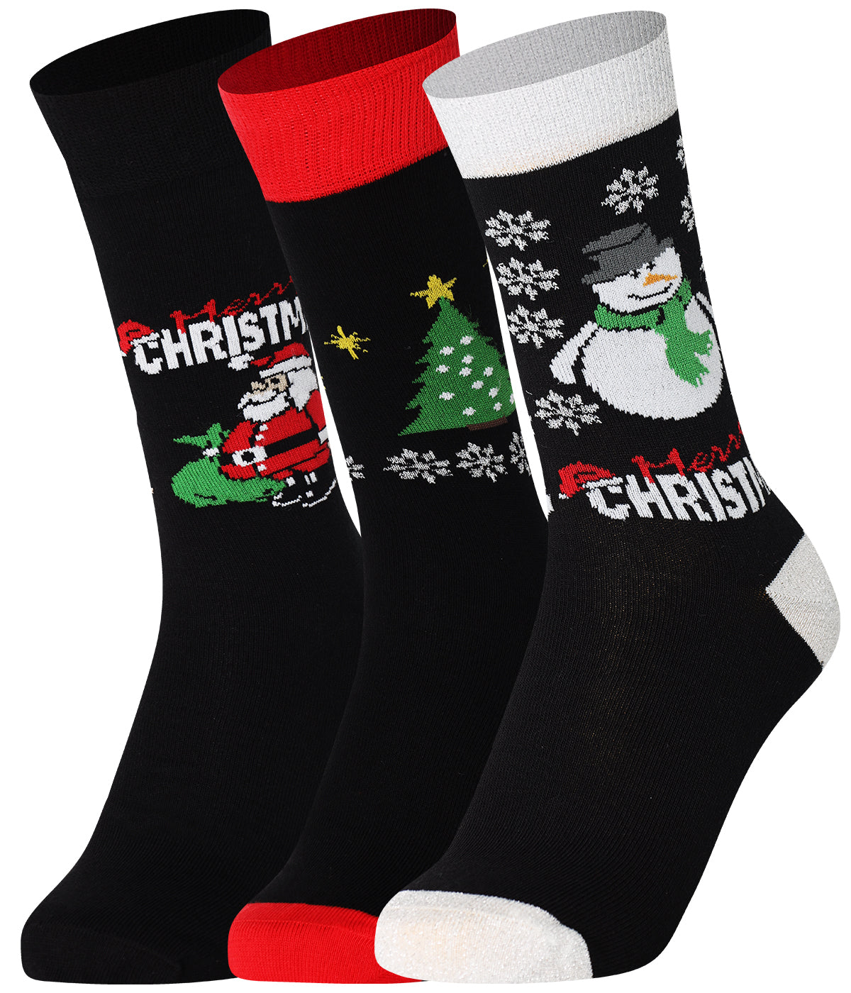 Mysocks 3 Pairs Christmas Design Socks | Combed Cotton & Seamless Toe