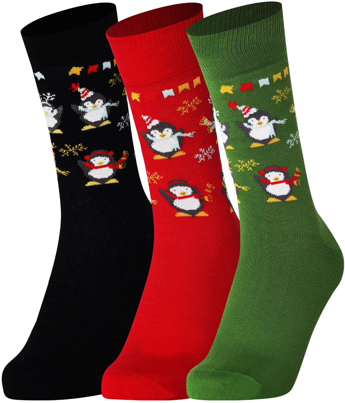 Mysocks Xmas Festive Penguins Socks | Combed Cotton & Seamless Toe