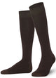 Unisex wearing brown Mysocks knee-high combed cotton socks