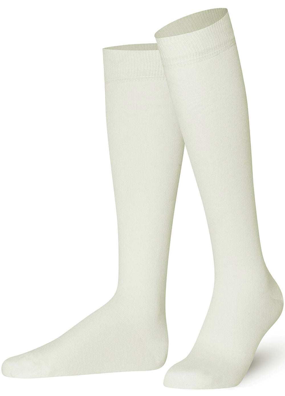 Unisex wearing cream Mysocks knee-high combed cotton socks