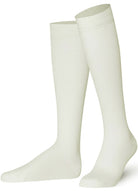 Unisex wearing cream Mysocks knee-high combed cotton socks
