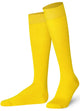 Unisex wearing yellow Mysocks knee-high combed cotton socks