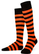 Pair of black and orange striped knee-high socks 