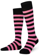 Black and pink striped knee-high socks 