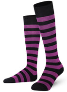 Black and purple striped knee-high socks