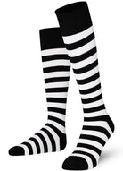 Black and white striped knee-high socks