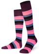 Purple Mysocks stripe knee high socks made of extra fine combed cotton.