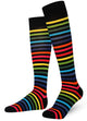 Dark Rainbow Mysocks stripe knee high socks made of extra fine combed cotton.
