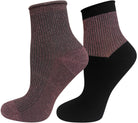 Mysocks women's luxury glitter ribbed ankle socks, featuring a 2-pair pack in sparkling metallic colors made with premium Lurex fabric.